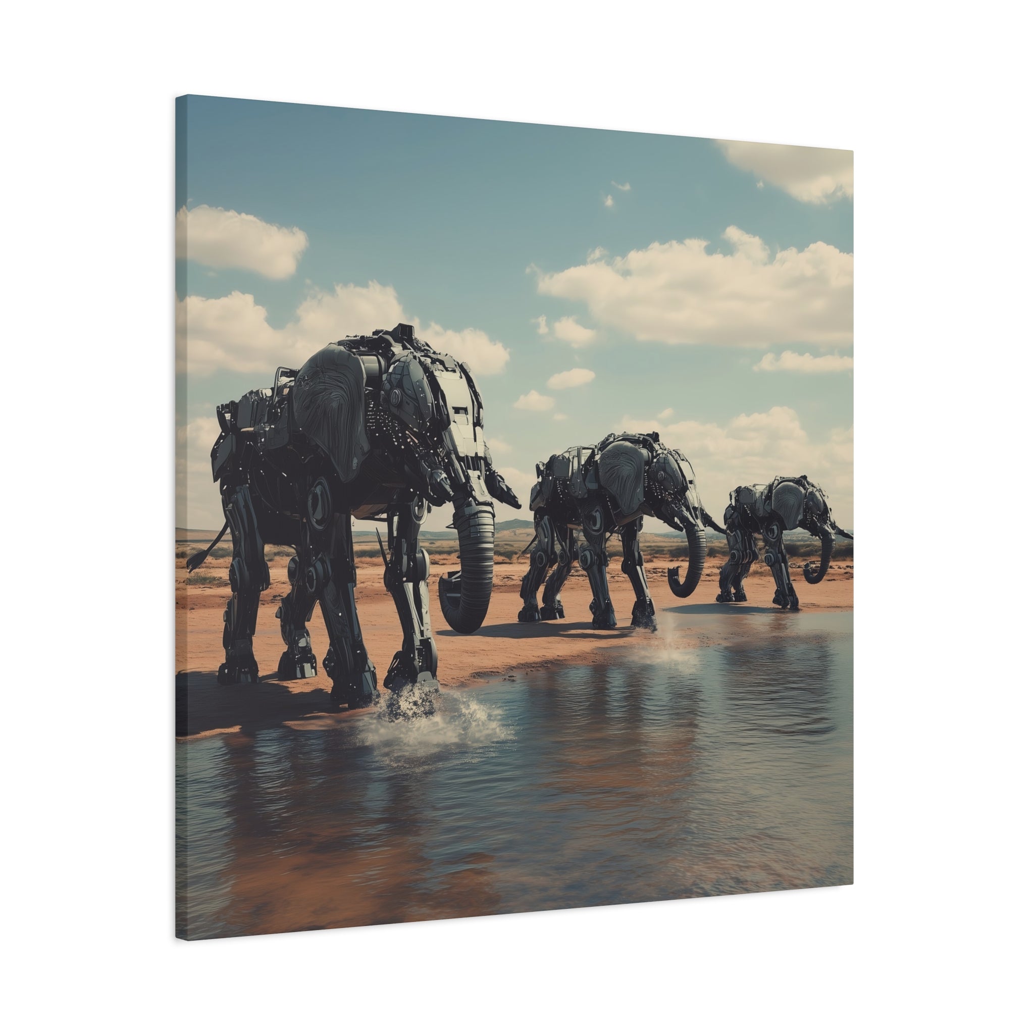Robot Elephants Canvas Art Print