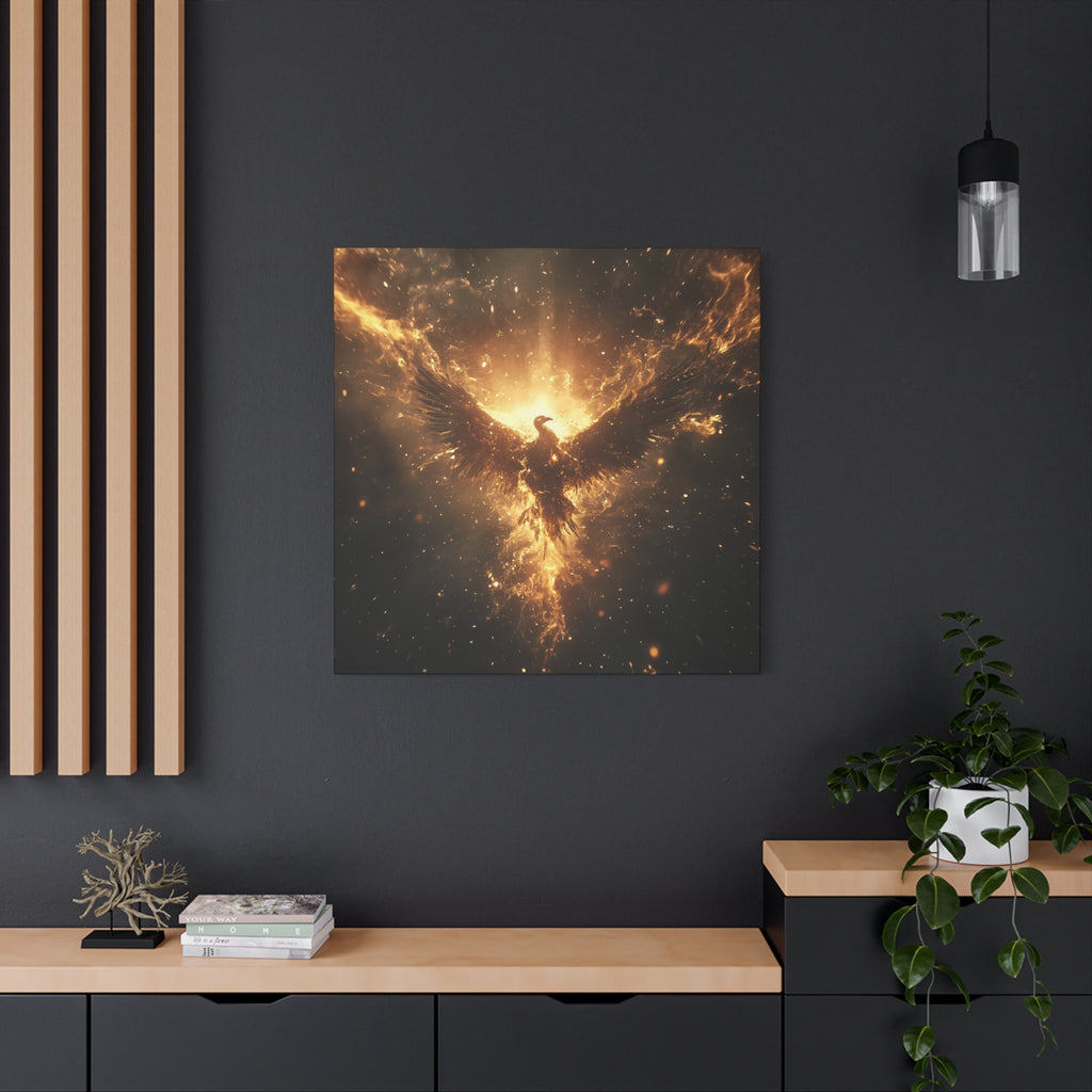 Ethereal Phoenix Canvas Art Print, Fantasy Decor, Wall Art, Gift for Friends, Home Decor, Inspirational Artwork