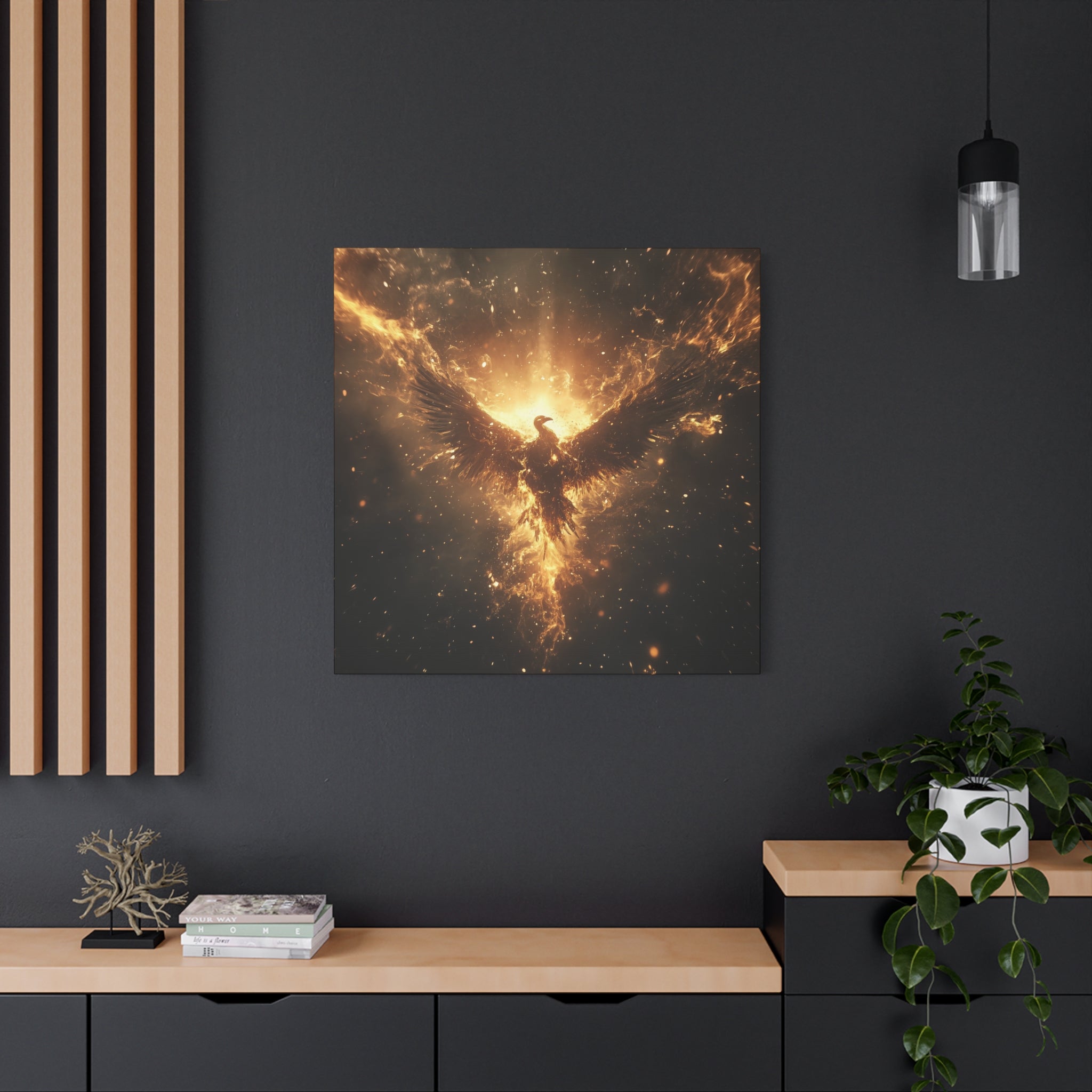 Ethereal Phoenix Canvas Art Print, Fantasy Decor, Wall Art, Gift for Friends, Home Decor, Inspirational Artwork