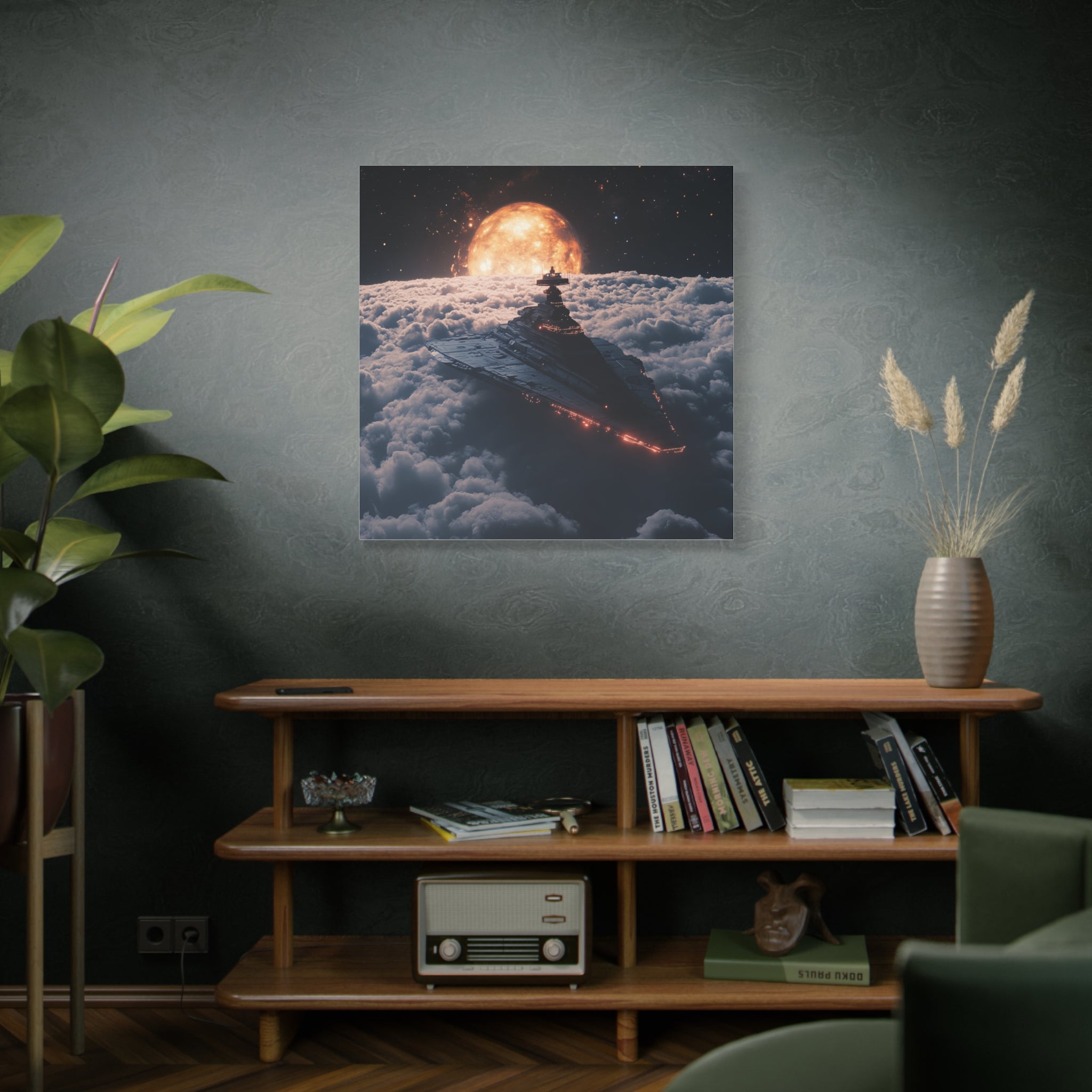 Cosmic Starship Wall Art – Sci-Fi Canvas Print for Space Lovers