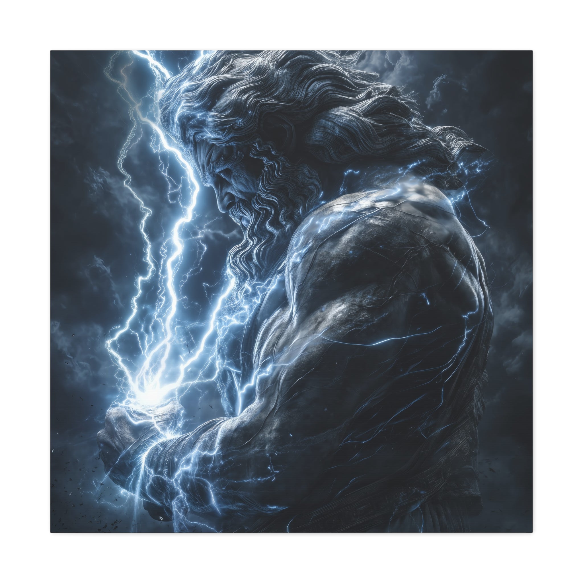 Zeus Lightning Matte Canvas Wall Art