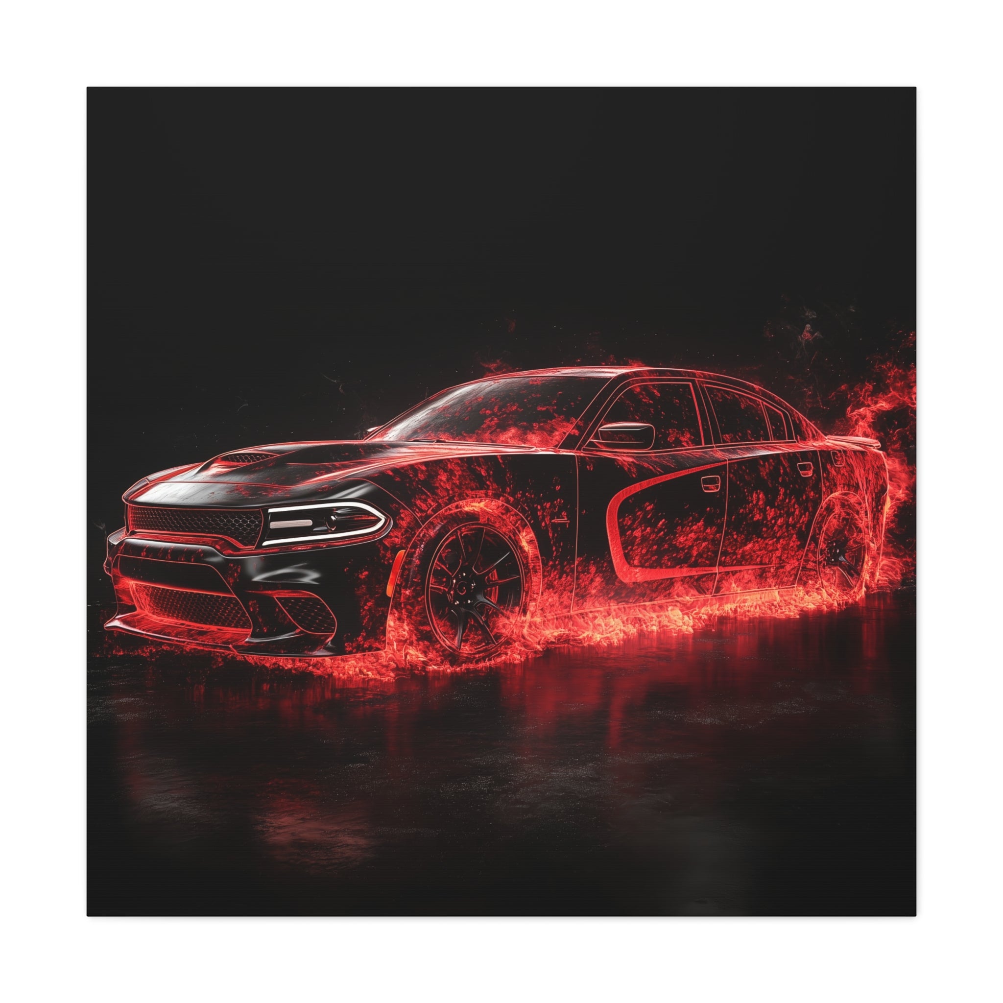 Dodge Charger SRT Hellcat in Lava Canvas Print