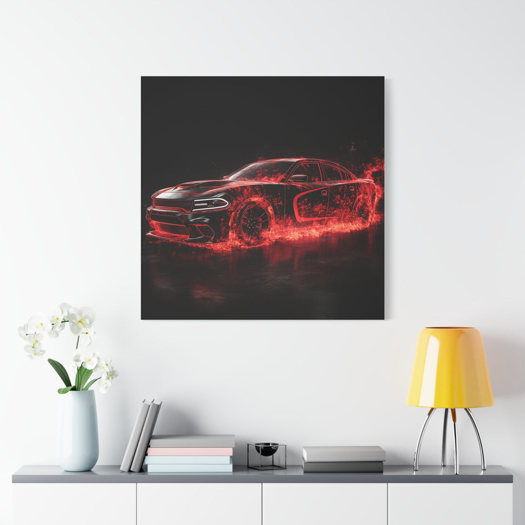 Dodge Charger SRT Hellcat in Lava Canvas Print