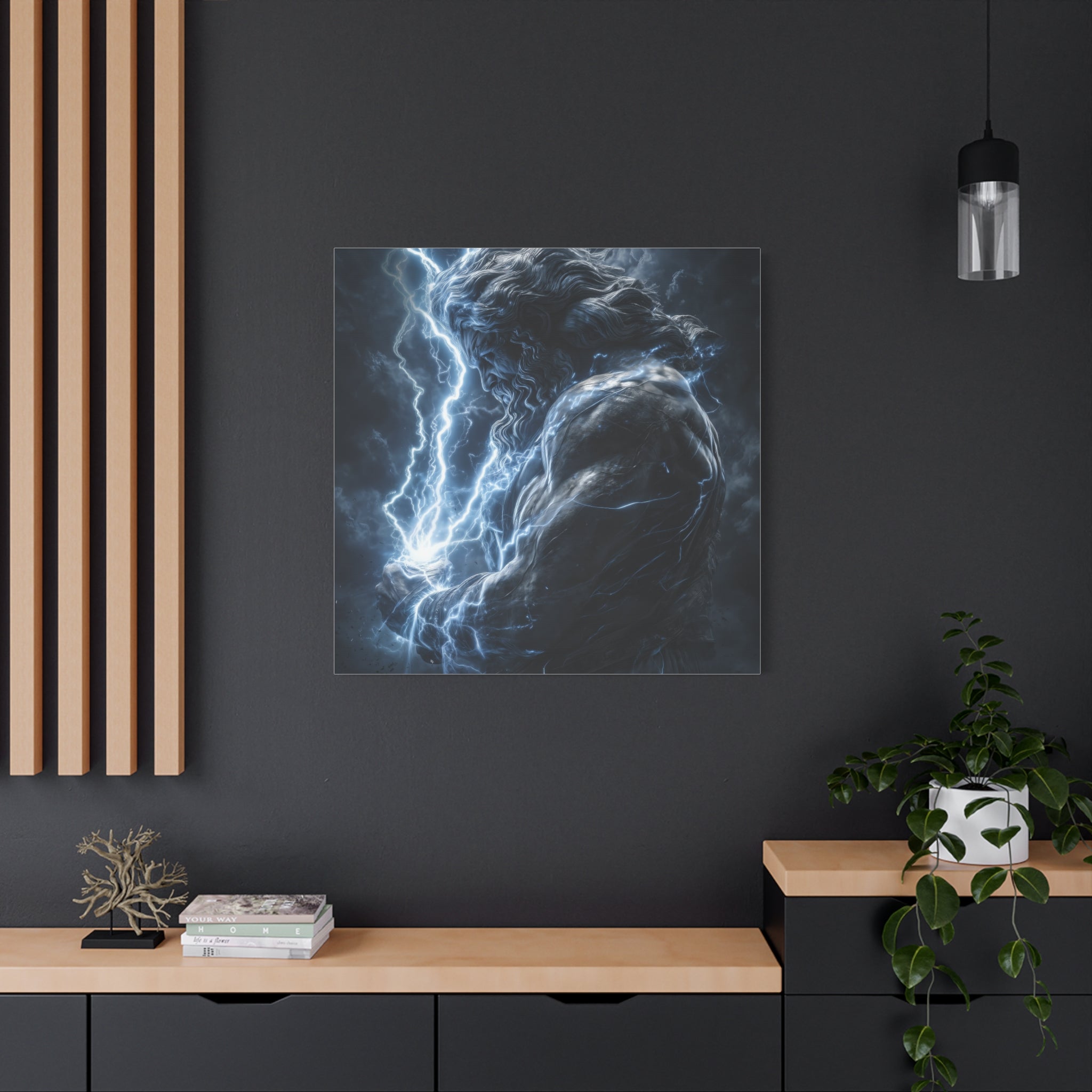 Zeus Lightning Matte Canvas Wall Art