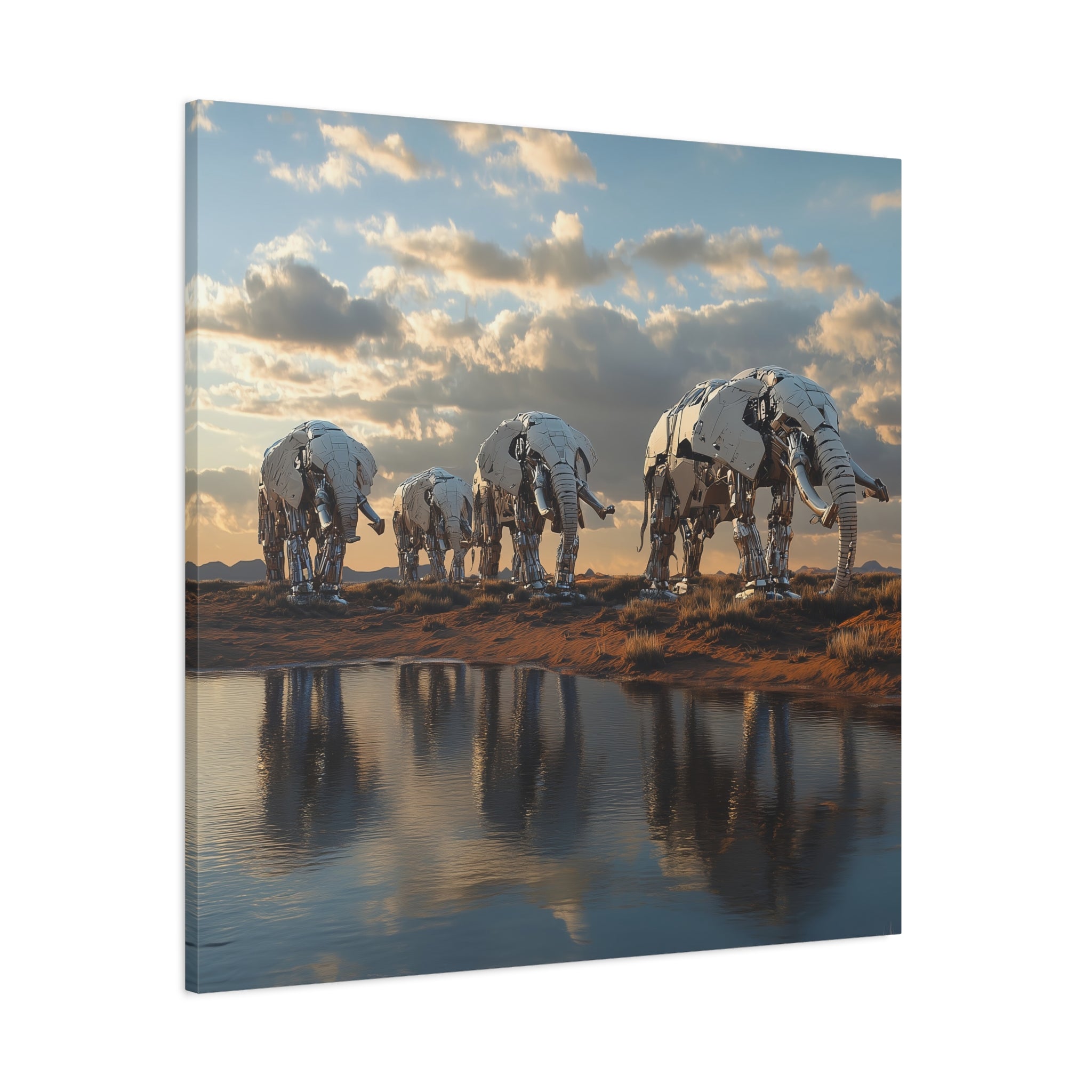 Metallic Elephant Canvas Wall Art