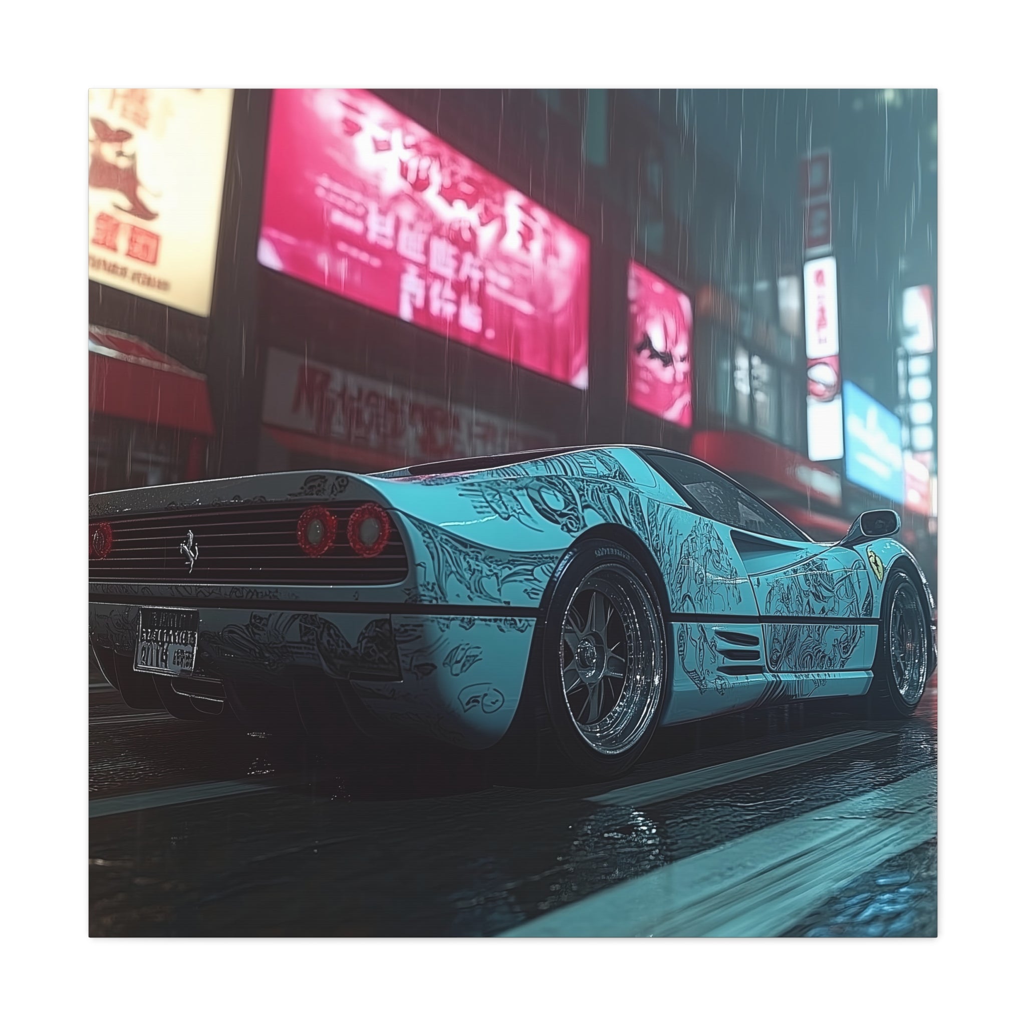 Ferrari F50 With Black On White Wrap - Stunning Matte Finish for Automotive Enthusiasts