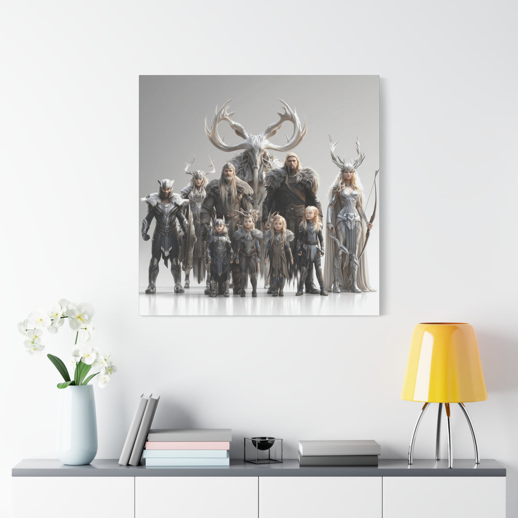 Fantasy Art Matte Canvas - Odin And Family