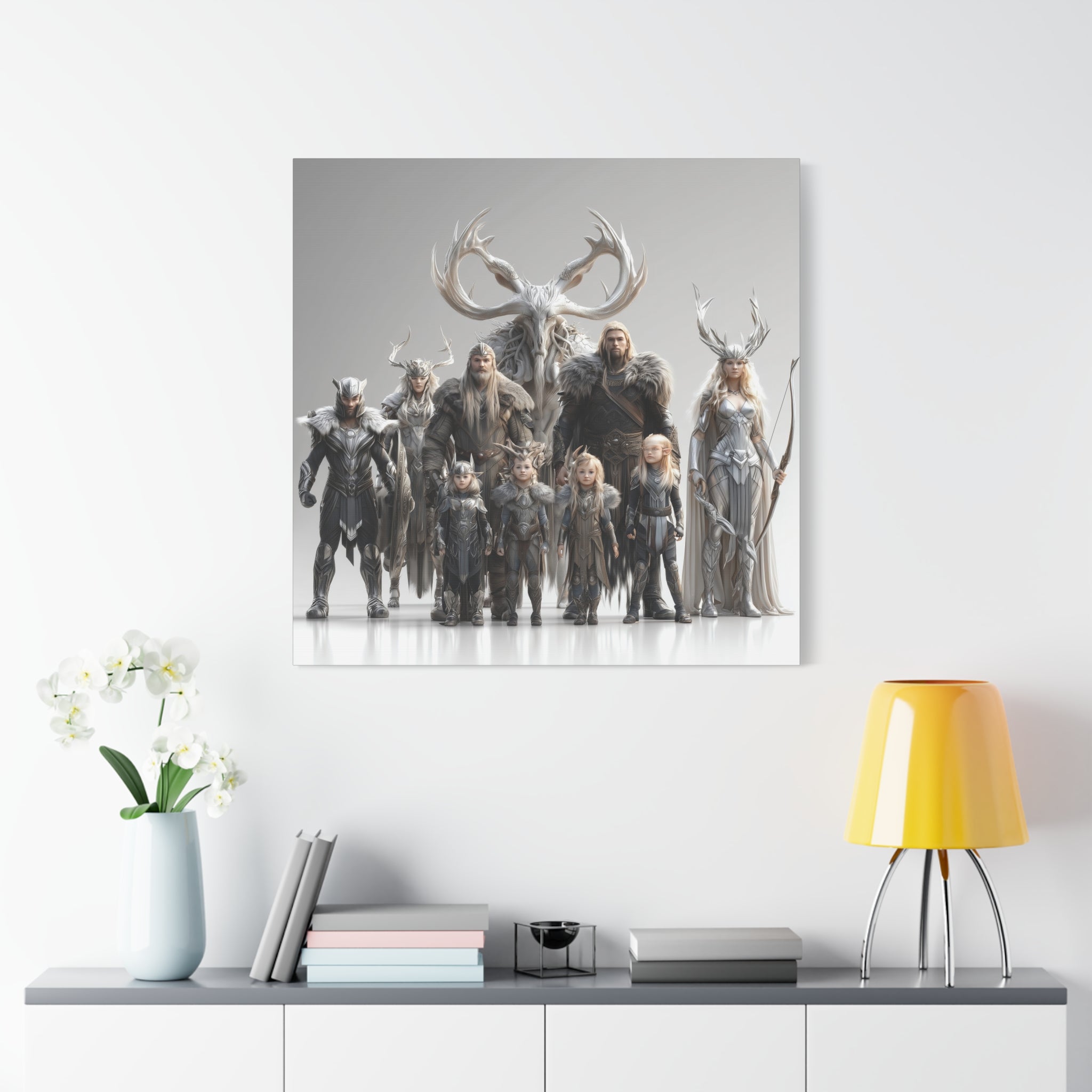 Fantasy Art Matte Canvas - Odin And Family