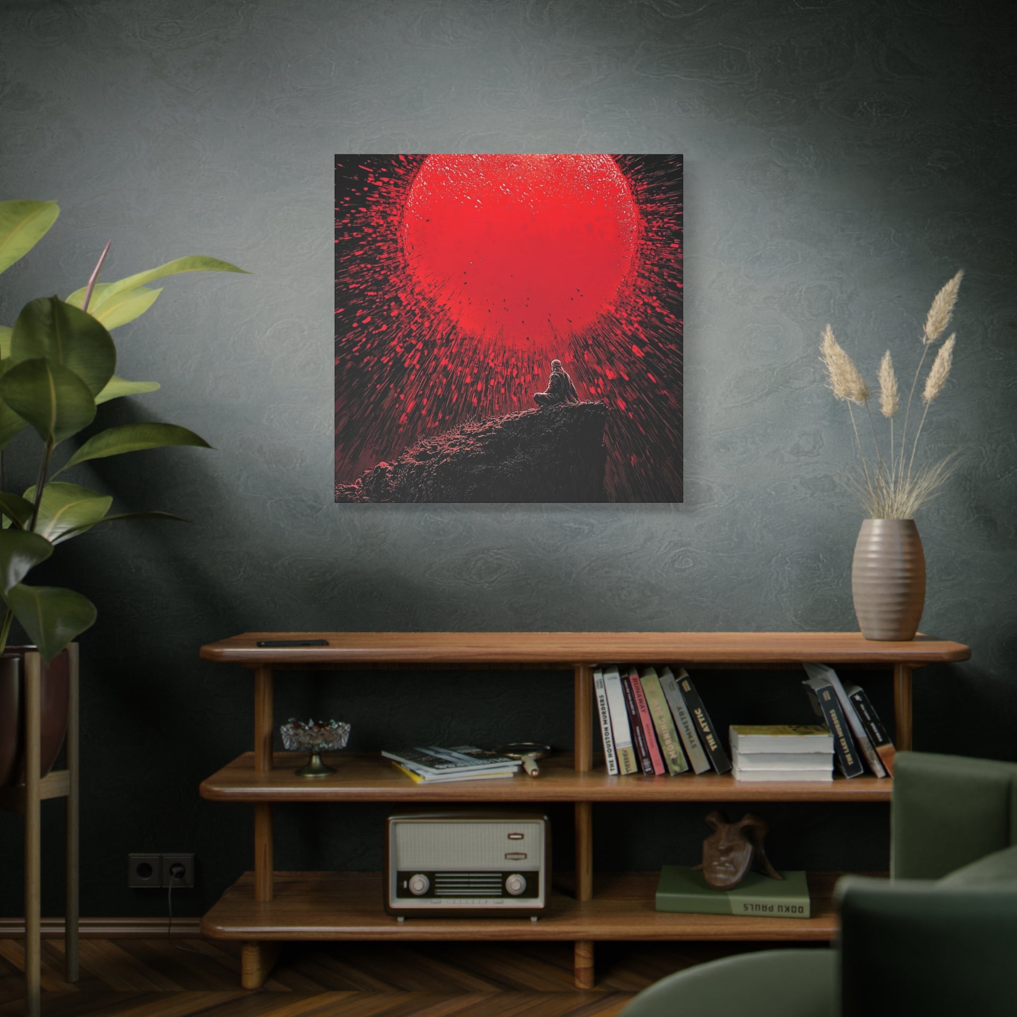 Zen Exploding Sunset Canvas Art - Meditation Wall Decor
