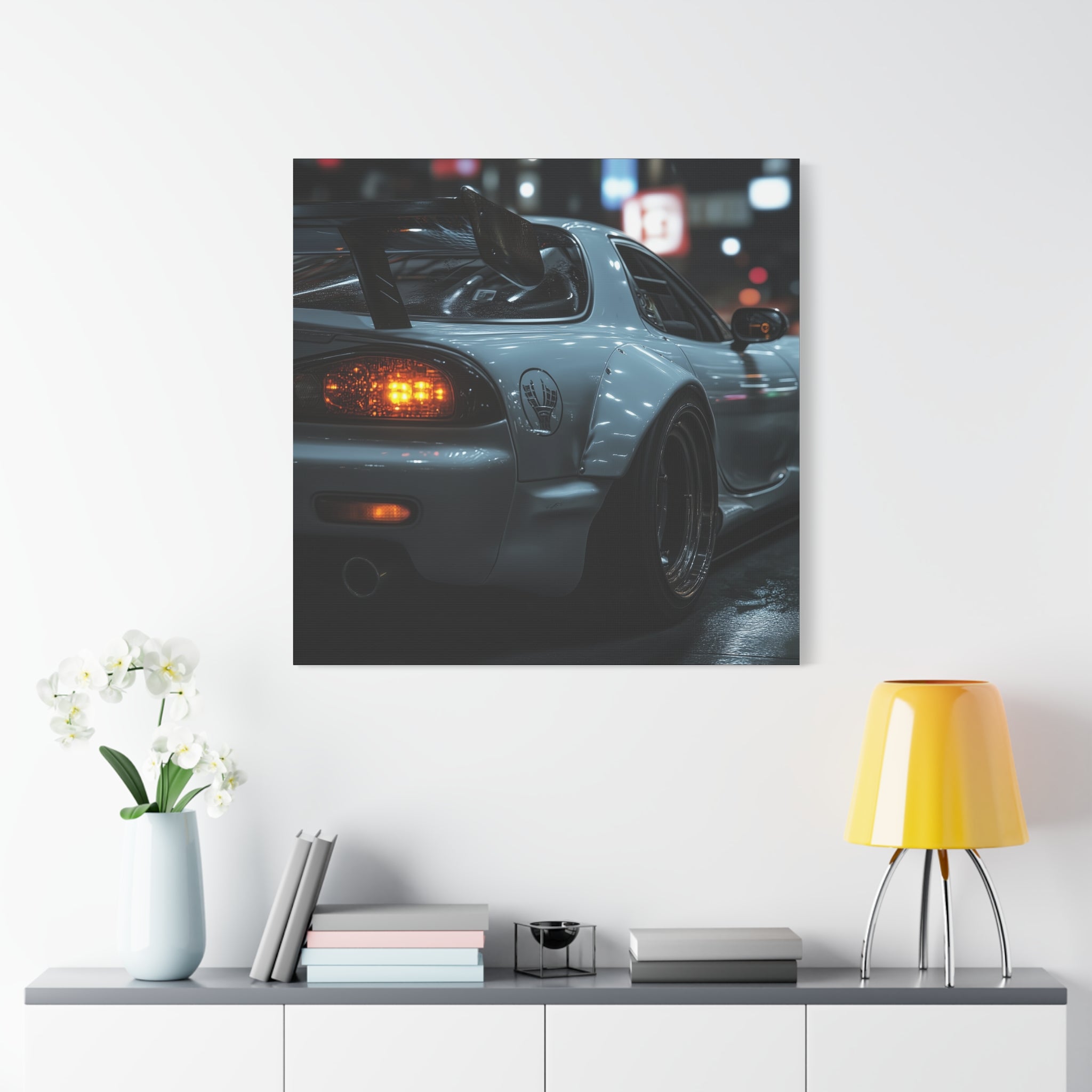 Mazda RX7 Driving Through Tokyo - Modern Decor for Car Enthusiasts