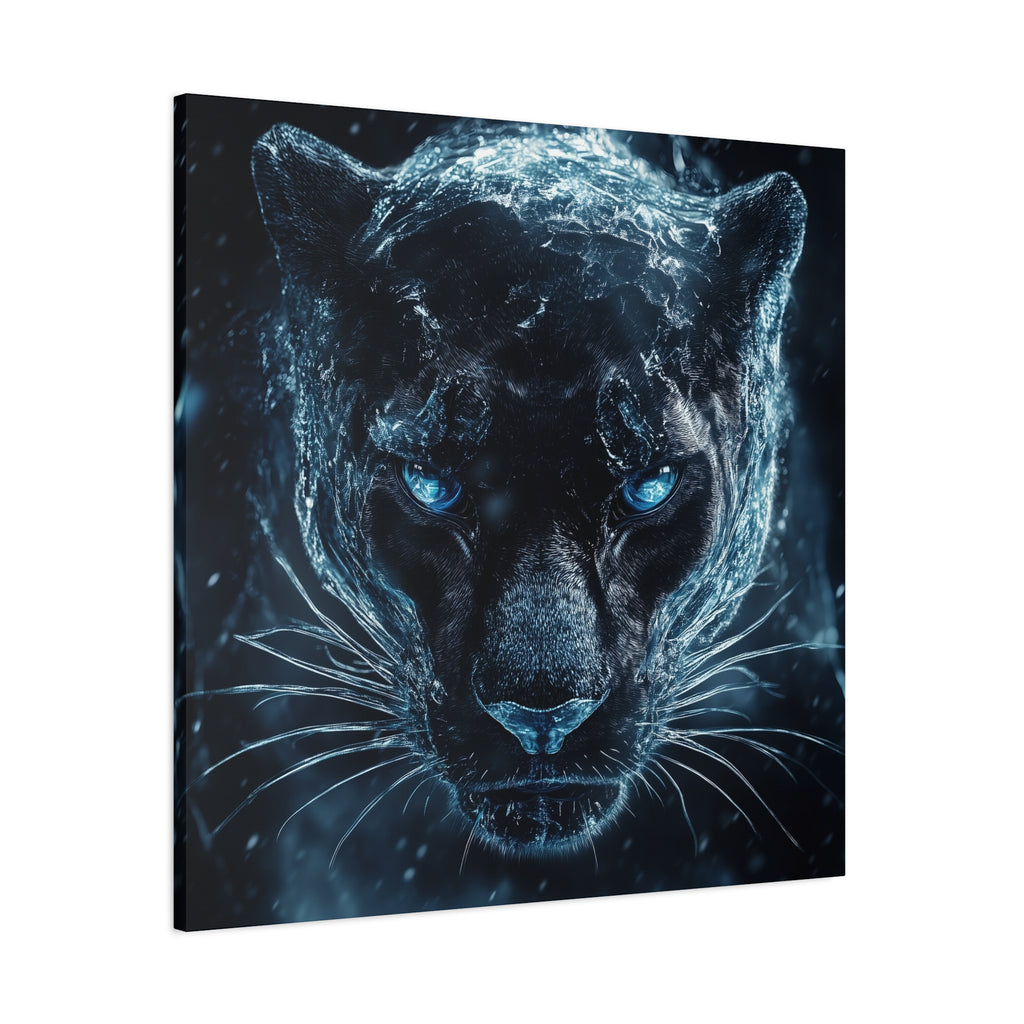Panther Covered In Ice Canvas Wall Art, Stunning Animal Decor, Wildlife Lover Gift, Unique Art Piece, Panther Wall Decoration