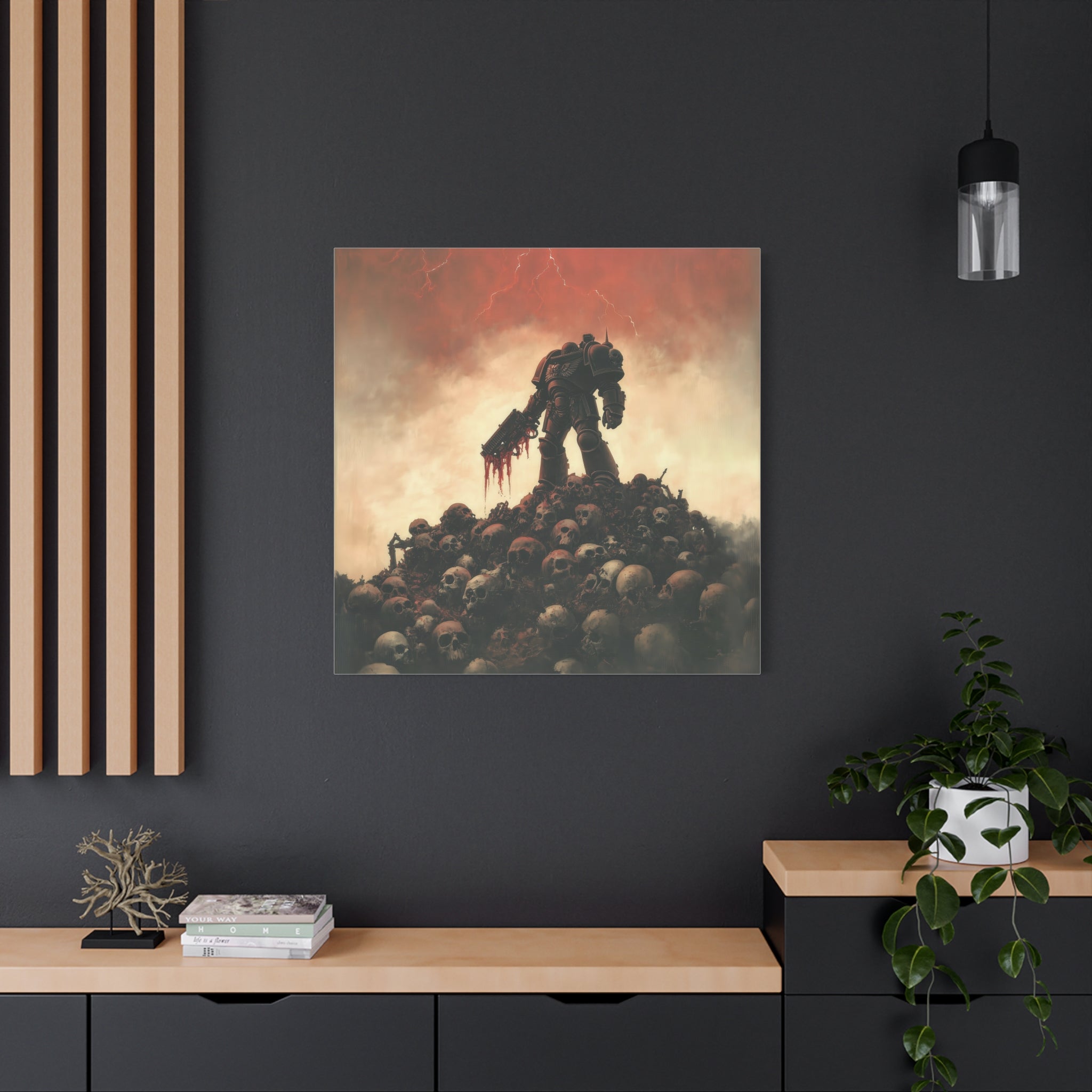 Warhammer 40K Warrior Matte Canvas Art - Dark Fantasy Wall Decor