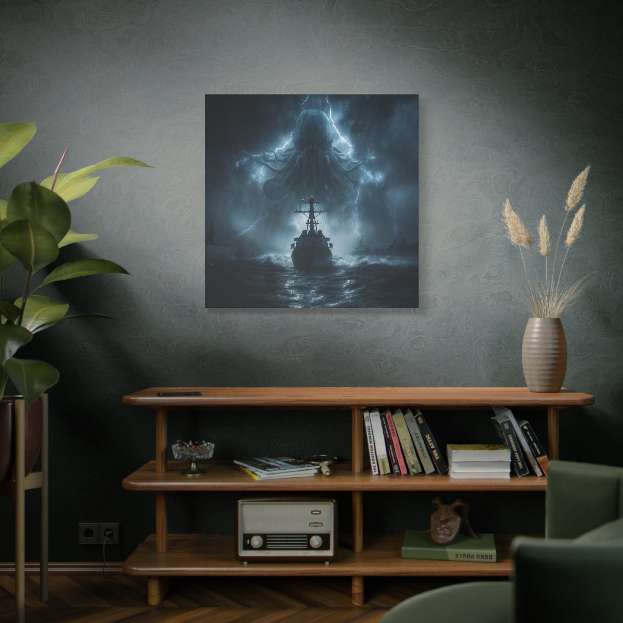 Cthulhu Storm Canvas Art - Dark Fantasy Wall Decor